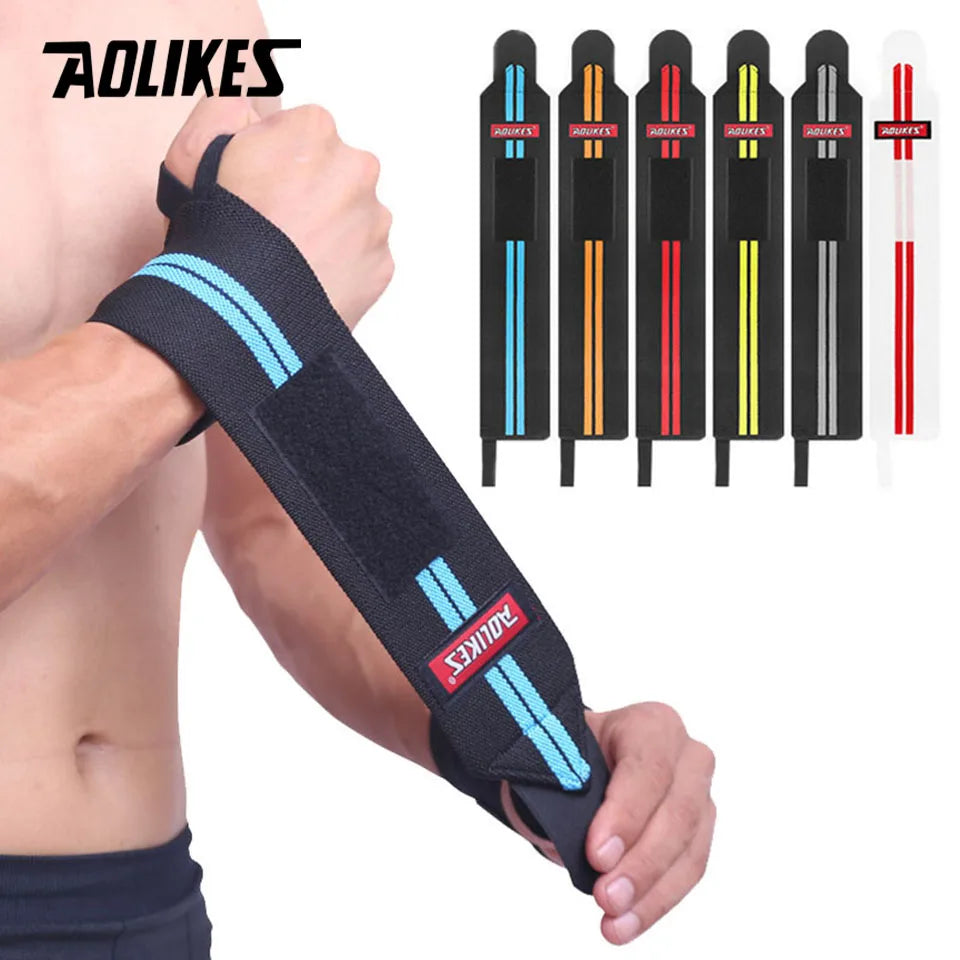 1Pair Weightlifting Wrist Wraps Professional Wrist Support with Heavy Duty Thumb Loop - Best Wrap for Strength Training