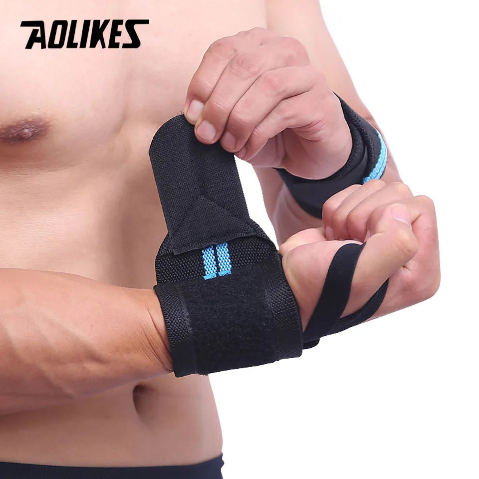 1Pair Weightlifting Wrist Wraps Professional Wrist Support with Heavy Duty Thumb Loop - Best Wrap for Strength Training