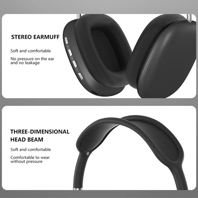 NEW P9 PRO MAX Air Wireless Headphones Noise Cancelling Bluetooth Earphones Mic Pods Over Ear Gaming Sports Headset For Apple