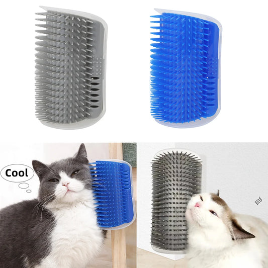 Self Groomer with Catnip Wall Corner Scratch Massager Tool for Cat