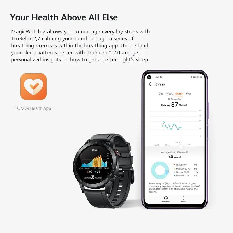 Honor Magic Watch 2 46mm Intelligent Sports Bluetooth Call Music Heart NFC Heart Rate Blood Oxygen Sleep Monitoring