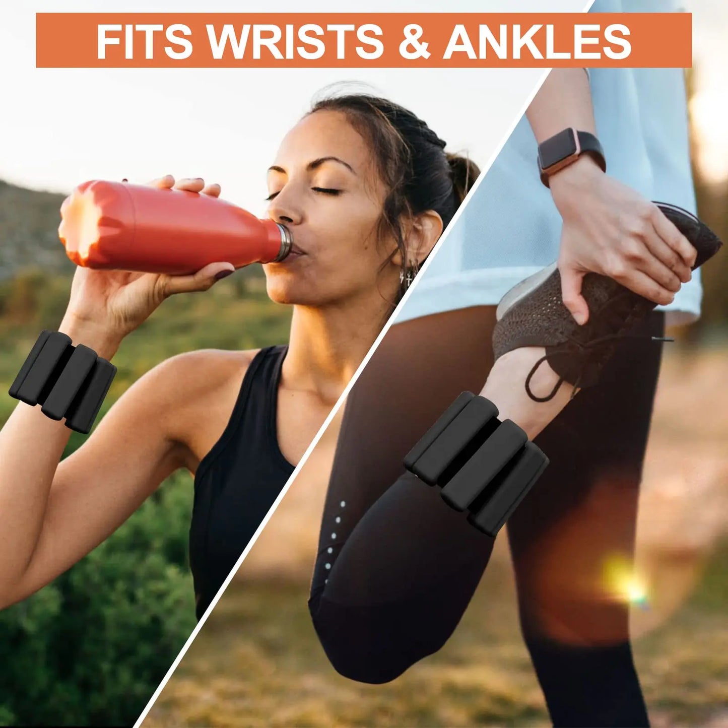 Wrist Ankle Weights Set of 2 (1Lb Each) Adjustable Ankle Weights for Women Men Kids Increase Training Intensity Wrist